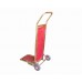 FixtureDisplays® Hotel Polished Stainless Steel Luggage Cart Rolls Motel Suitcase Foldable Trolly 18001